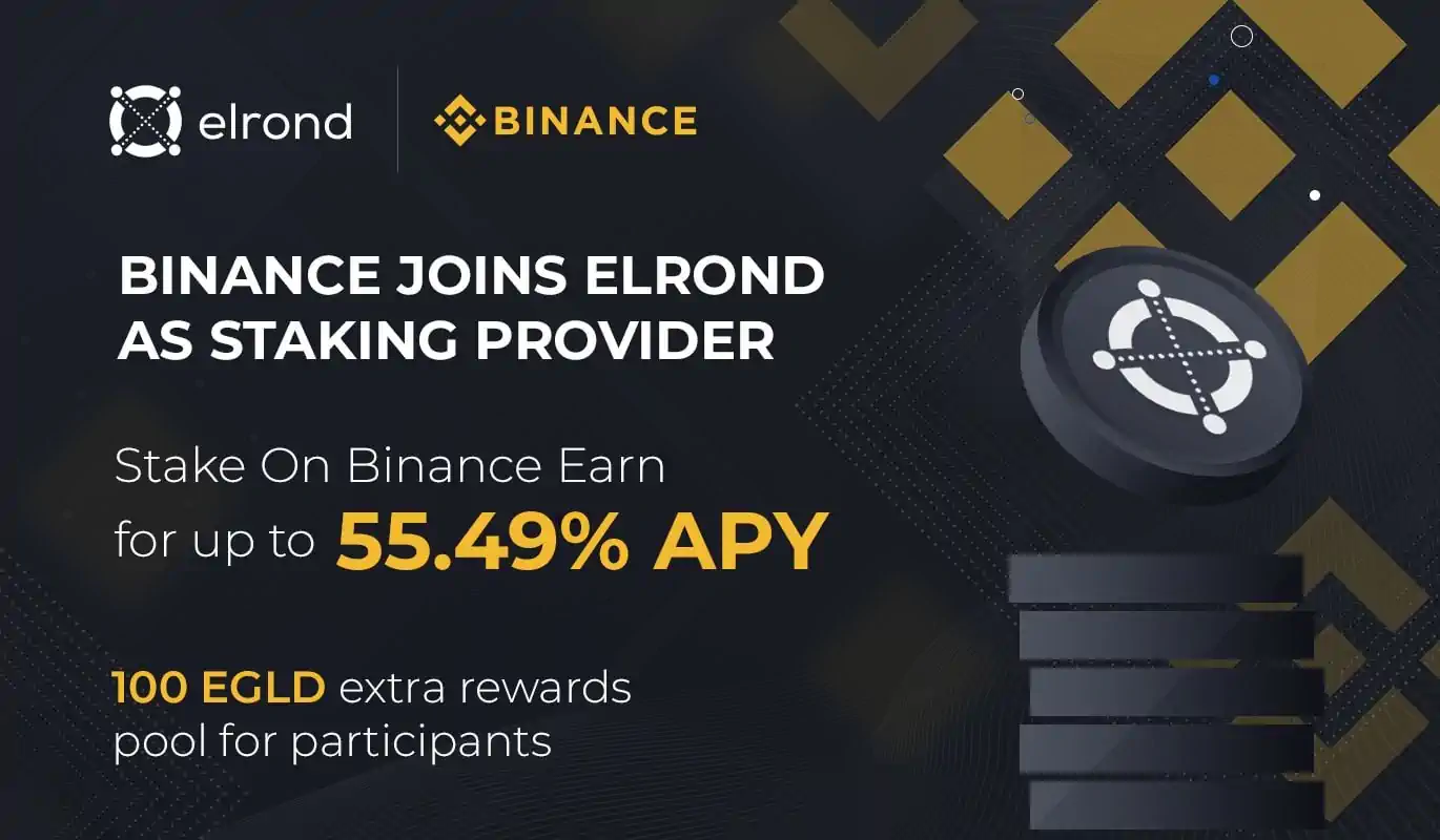 Binance joins Elrond as Staking Provider