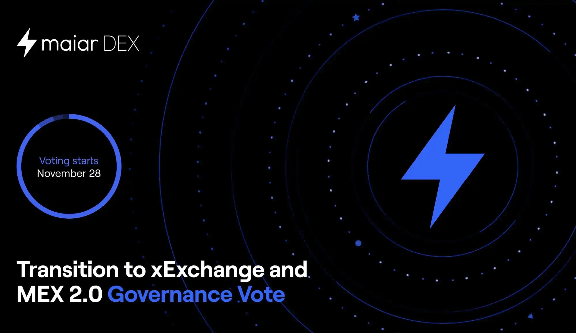 The first Governance Referendum: Transition to xExchange and MEX 2.0. Cast your vote between November 28th and December 5th