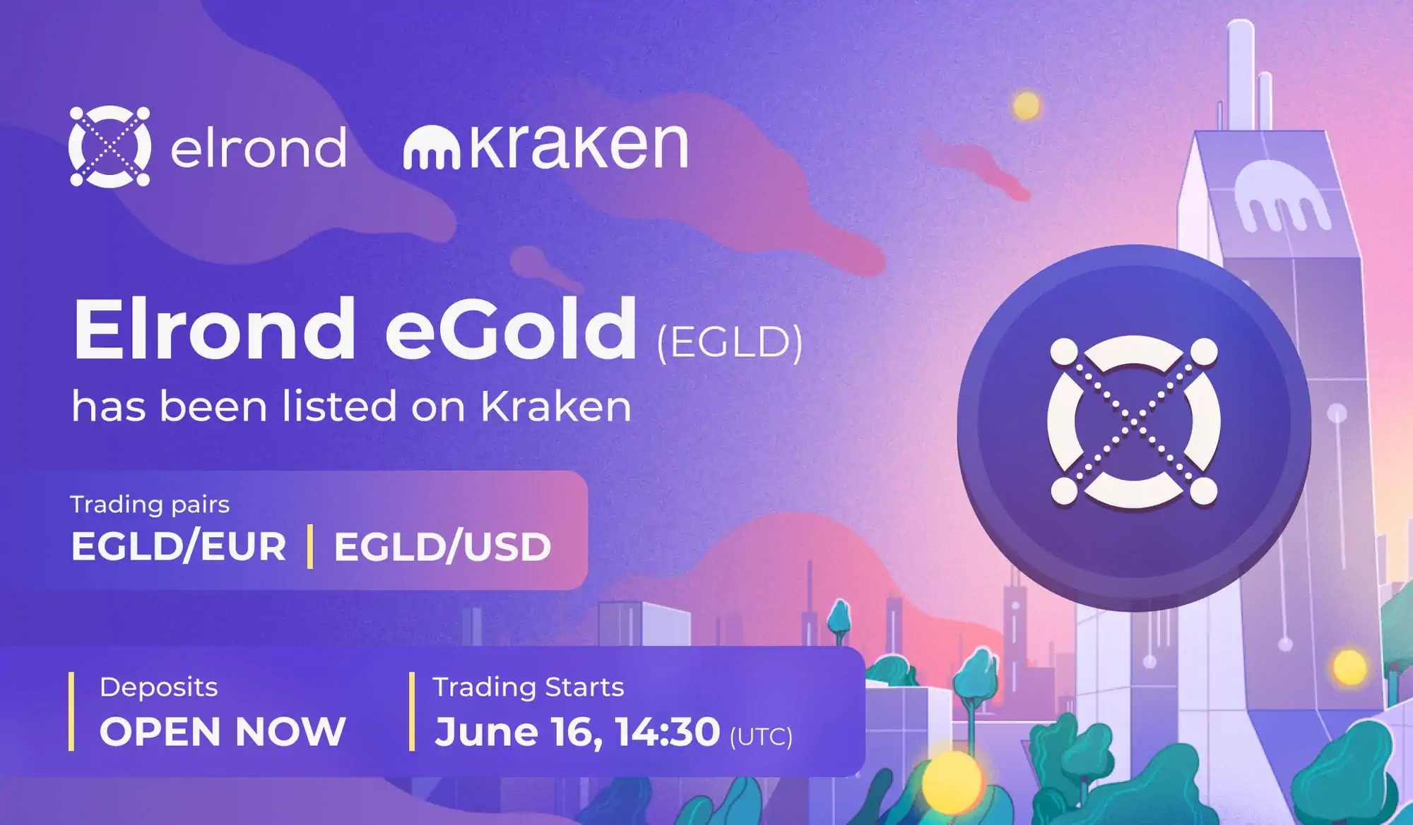 EGLD Is Now Listed On US-Based Exchange Kraken