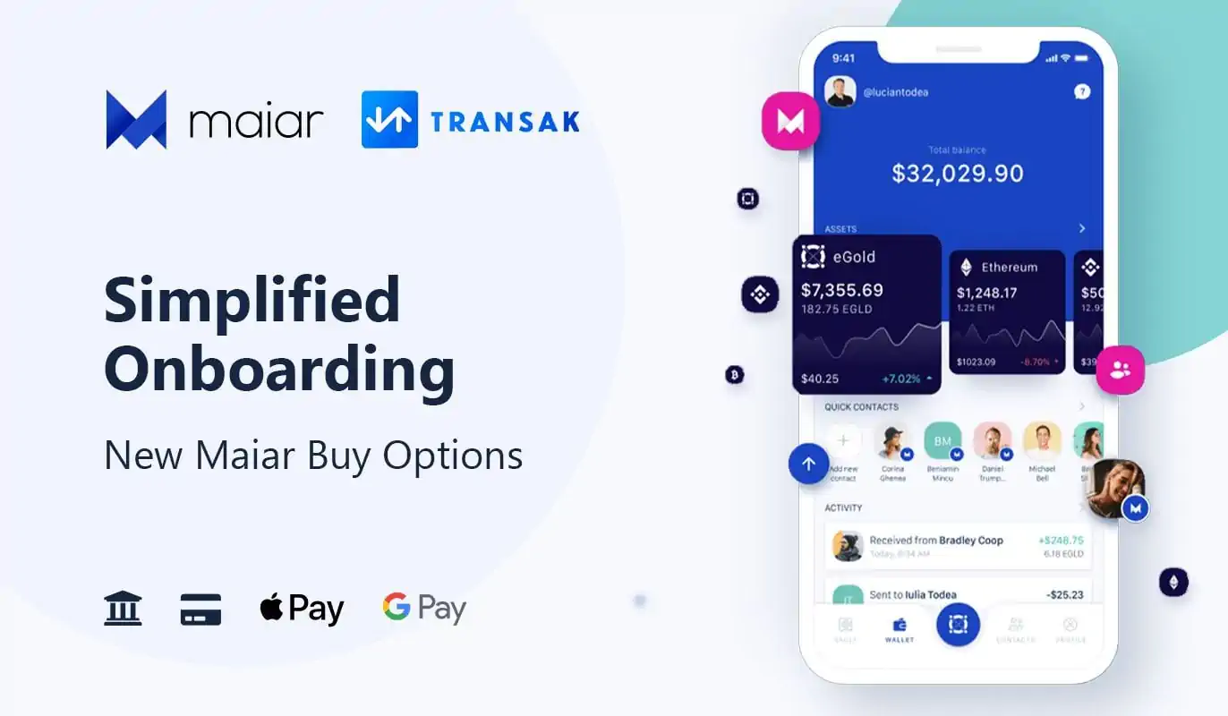 Simplified Onboarding: Maiar Users Get Lower Fees For eGold Purchases With Bank Transfers Via Transak