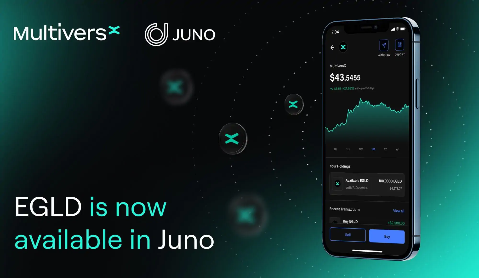 EGLD Goes Live In US Neobank Juno