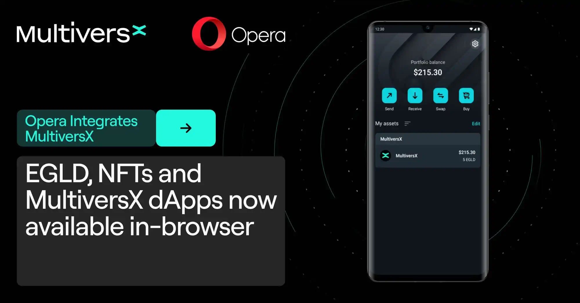 Opera Completes MultiversX Integration, Enabling Instant Access to EGLD, ESDTs, NFTs, dApps and More