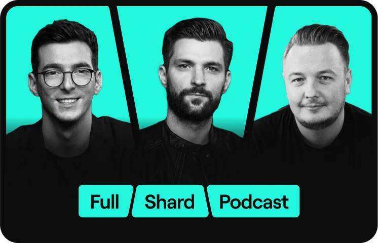 Full Shard Podacast with the 3 hosts from left to right: Lucian Bincu, Beniamin Mincu, Lucian Toade